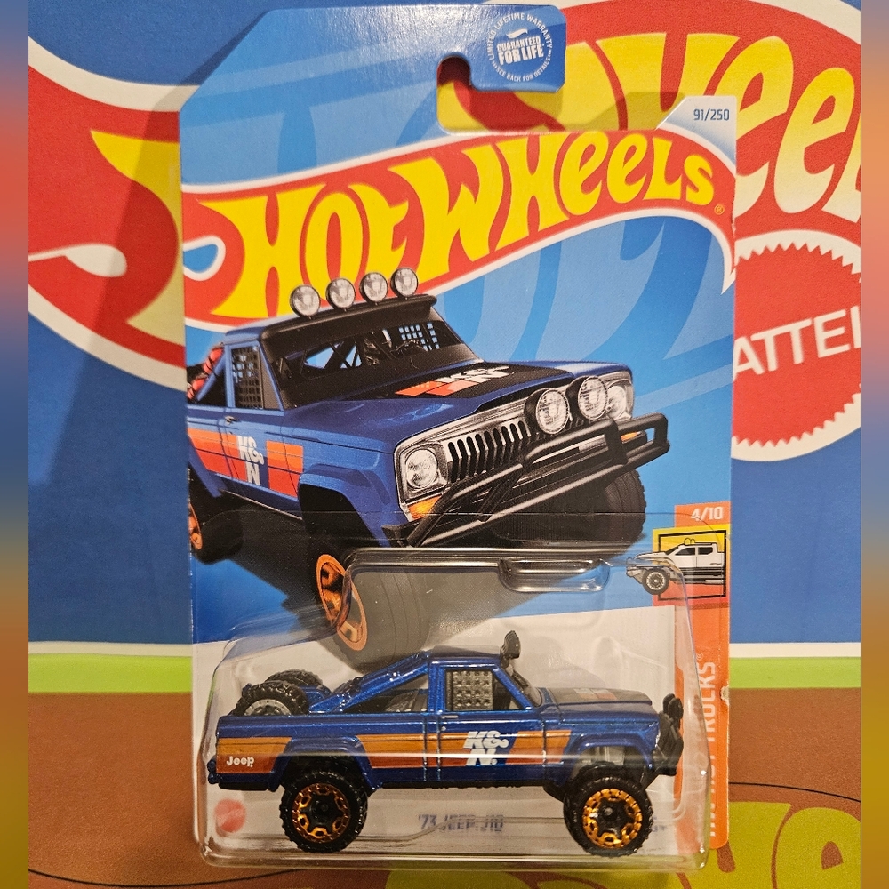 HotWheels '73 Jeep J10 Blue Off-Road Truck